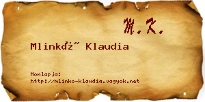 Mlinkó Klaudia névjegykártya