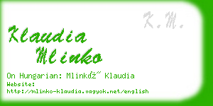 klaudia mlinko business card